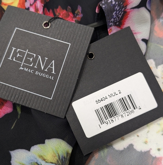 NWT Mac Duggal Ieena Floral Ruffle-Embellished Minidress Chiffon Cape Formal 2 - Picture 10 of 13